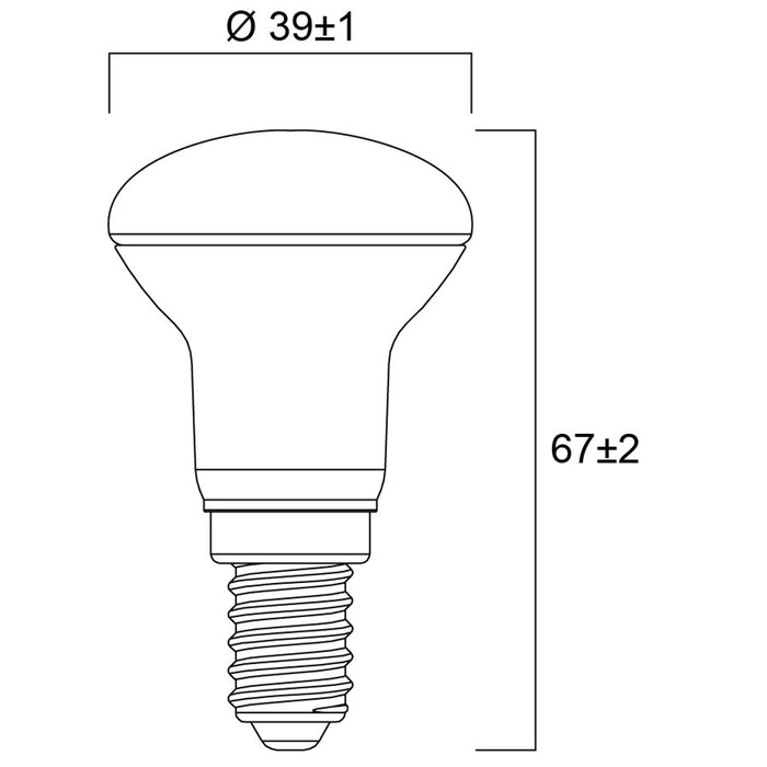 2.9W, 250lm, RefLED R39, 3000K, E14, 39x67mm, LED Spotlight Sylvania