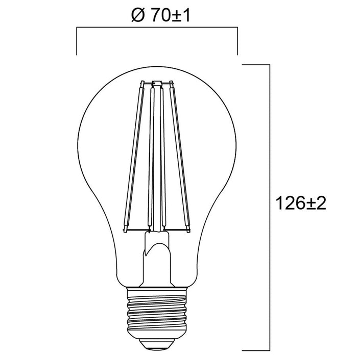 12W, 1521lm, ToLEDo Retro A67, E27, 2700K, 70x126mm, DIM, Satin, LED lamp Sylvania