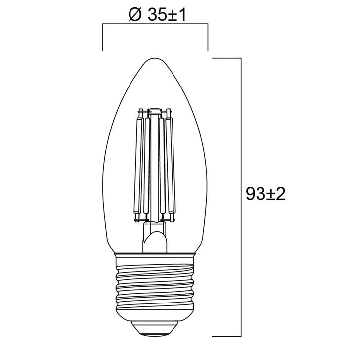 6W, 806lm, ToLEDo Retro Candle, E27, 2700K, 35x93mm, Clear, LED lamp Sylvania