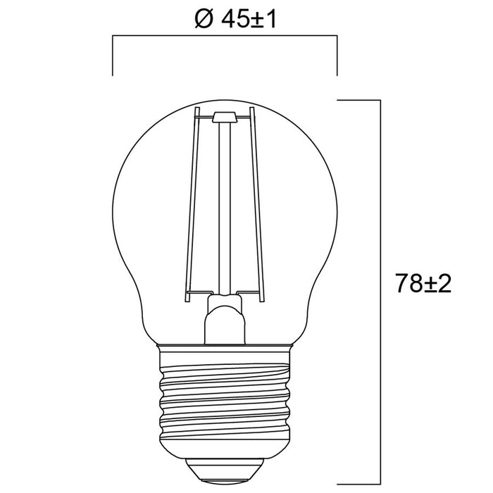 2.5W, 250lm, ToLEDo Retro Ball, G45, E27, 2700K, 45x78mm, Clear, LED Lamp Sylvania