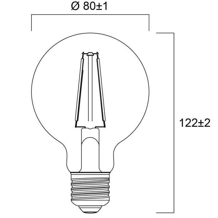 4.5W, 470lm, ToLEDo Retro Globe G80, E27, 2700K, 80x122mm, LED lamp Sylvania