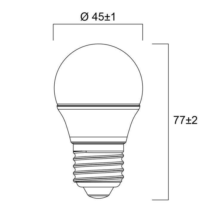 2.5W, 250lm, ToLEDo G45, E27, 45x77mm, LED lamp Sylvania