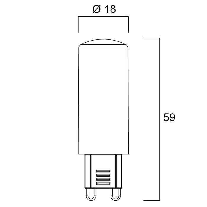 4.8W, 600lm, ToLEDo 240V, G9, 2700K, 18x59mm, LED lamp Sylvania