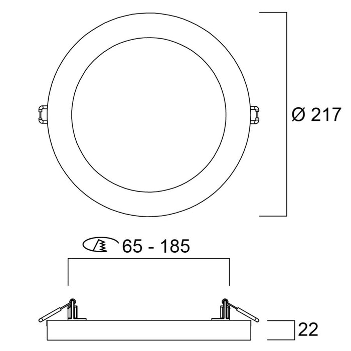 18W, 1750lm Start 5in1 IP20, 227mm, LED ceiling light Sylvania