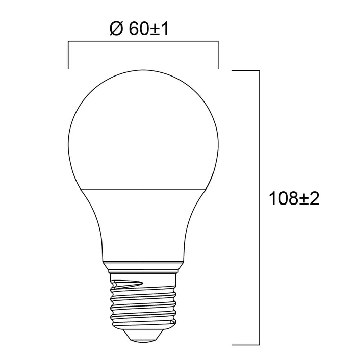 8W, 806lm, ToLEDo GLS, E27, 3pcs Multipack, 60x108mm, LED lamp Sylvania