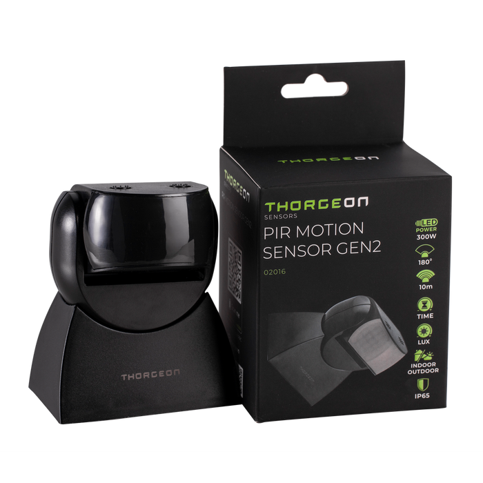 PIR Motion detector GEN2 10m MAX 1200W IP65 Black THORGEON