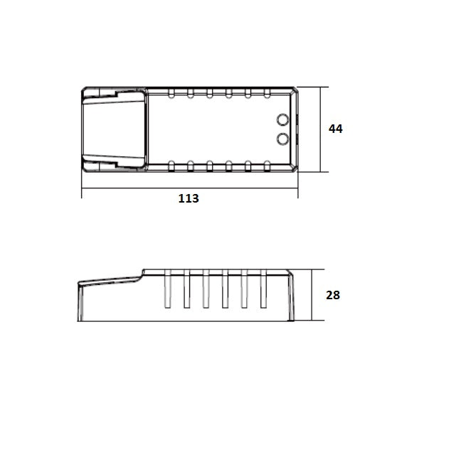 12V AC, 0-105W / LED 0-70W, 113x44x28mm Himmenninmuuntaja