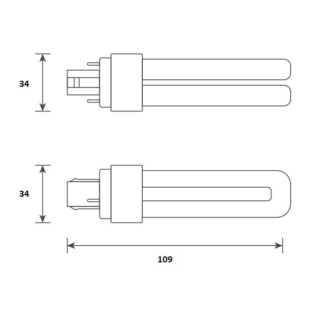 4,5W, 630lm, TC-D, G24d-1 2P, 4000K, 34x109mm, LED Pistokantalamppu