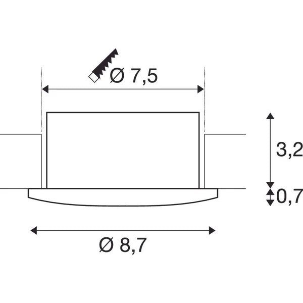 6W, 480lm, EASY-INSTALL Slim LED, 4000K, DIM, 39x87mm, Black LED Downlight SLV