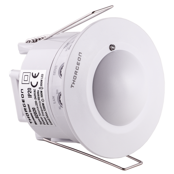 Recessed Microwave Motion Detector 6m MAX 1200W IP20 THORGEON