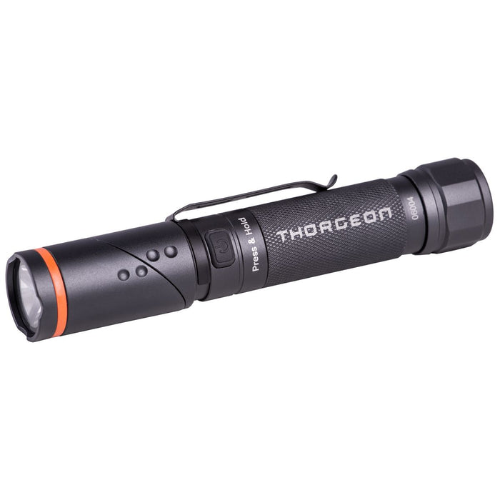 10W, 800lm, Strong Flashlight IPX5, 1x2600mAh, USB-ladattava, LED Taskulamppu THORGEON