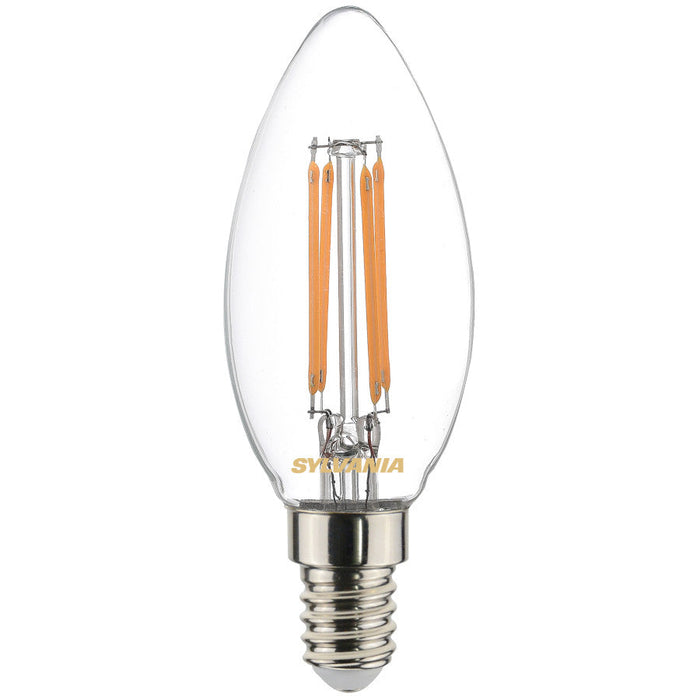 6W, 806lm, ToLEDo Retro Candle, E14, 2700K, 35x97mm, Clear, LED lamp Sylvania