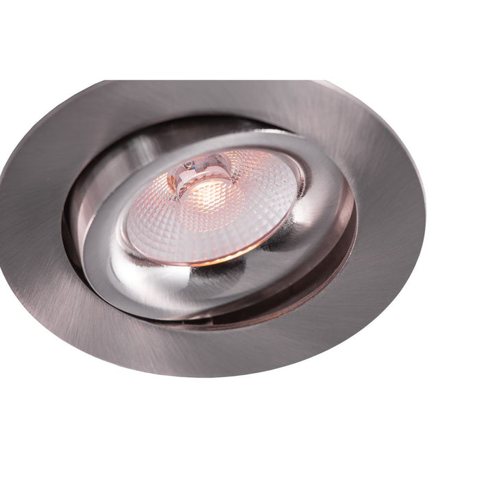 8W, 520lm, LED Downlight, Dim to Warm, IP44, 83mm, Nickel LED Downlight THORGEON