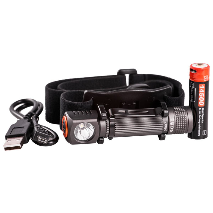 3W, 130lm, Head Strong Flashlight IPX5, USB rechargeable 750mAh battery, LED Flashlight THORGEON