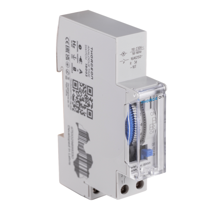 DIN rail mounted analog timer switch 1-channel THORGEON