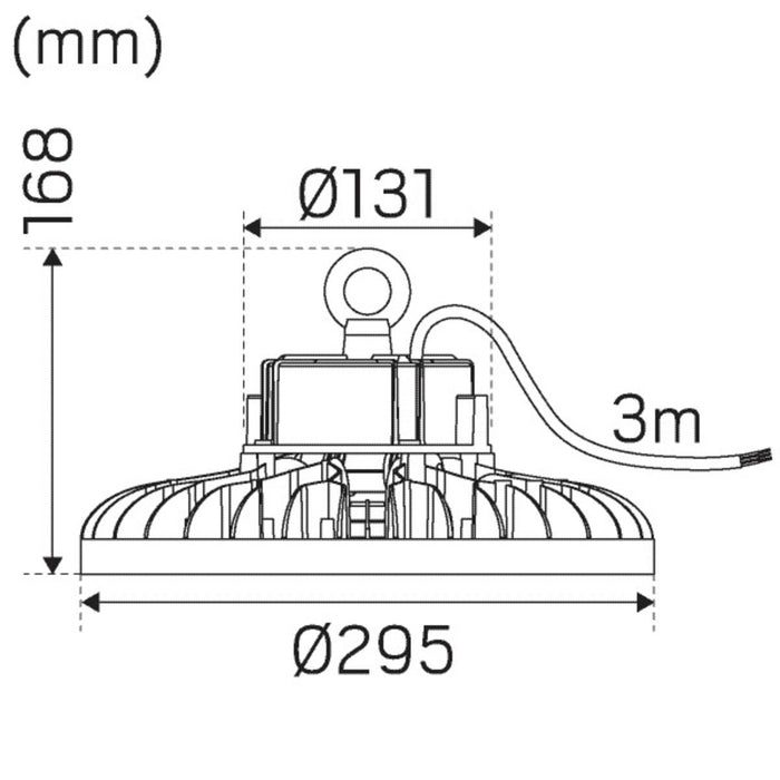 100W, 15800-16400lm Highlite S IP65, 4000K, 295x168mm LED Industrial lamp Hidealite