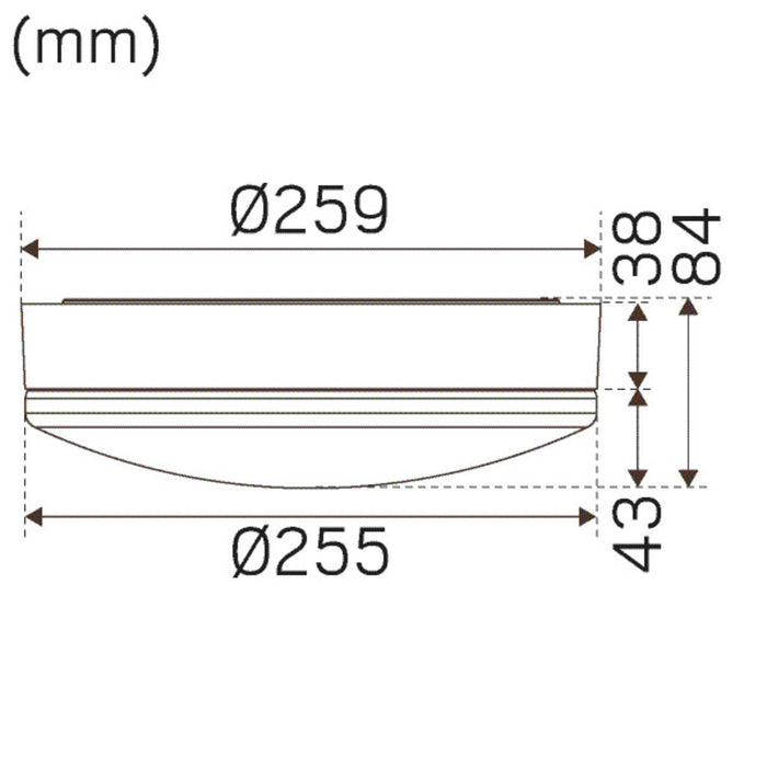 Moon Basic Ceiling lamp with Replaceable E27 Bulb, 255mm, Hidealite 