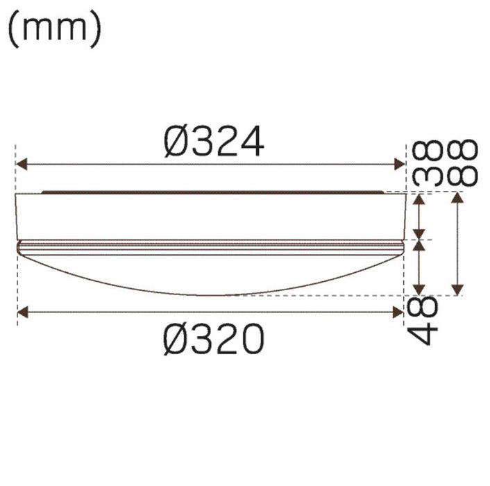 Moon Basic Ceiling lamp with Replaceable E27 Bulb, 320mm, Hidealite 