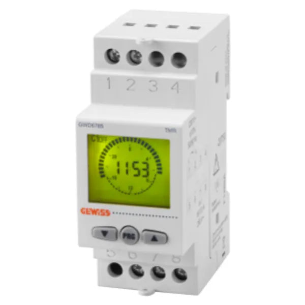 Astronomical timer switch - Easy programming - Backup power 5 years - 1 control object - 2 modules GEWISS