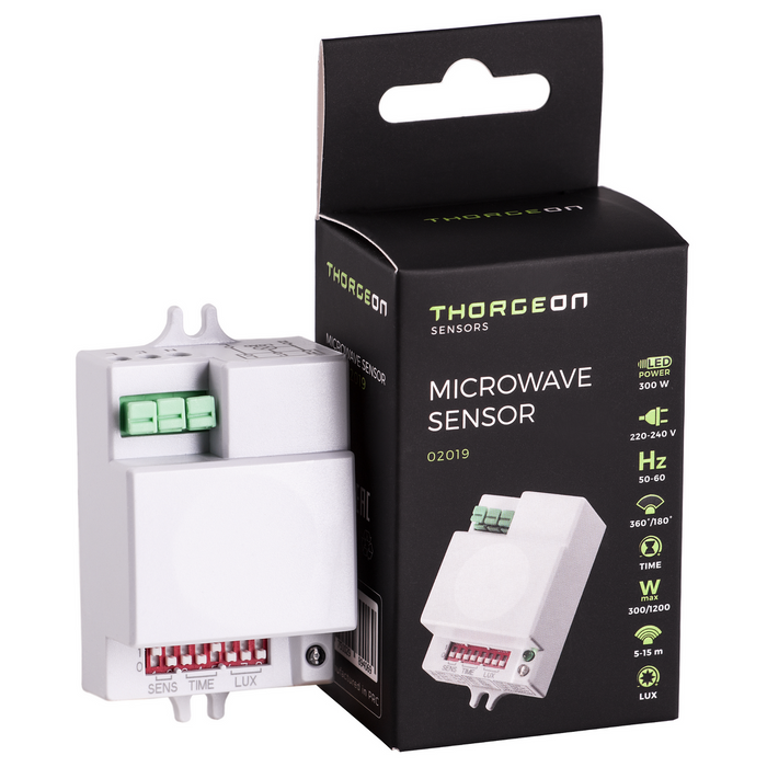 Microwave Motion detector 5-15m MAX 1200W IP20 THORGEON