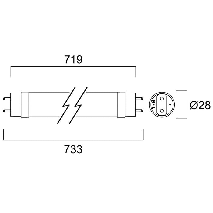 9W, 1350lm, ToLEDo Avant High Output T8, G13, 734mm, LED Tube Sylvania