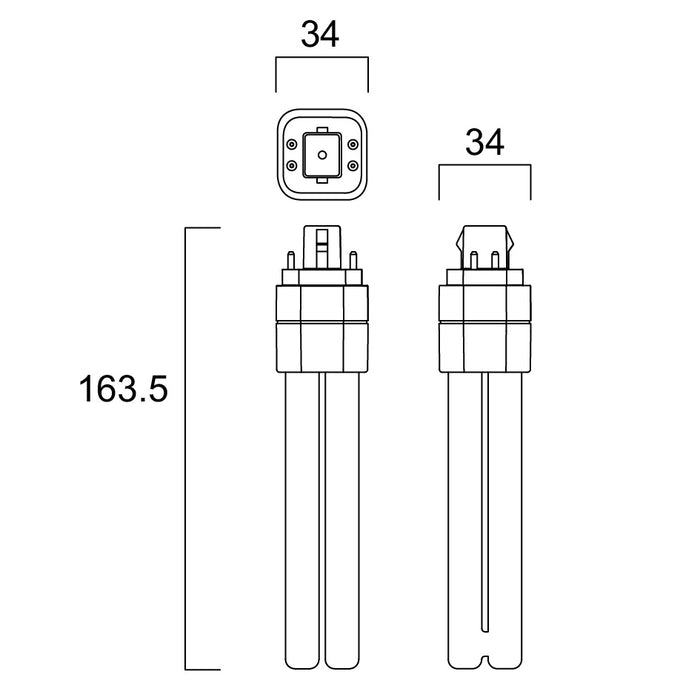 10W, 1100lm, ToLEDo Lynx DE, G24q-3, 4-Pin, 4000K, 34x163.5mm, LED Socket lamp Sylvania