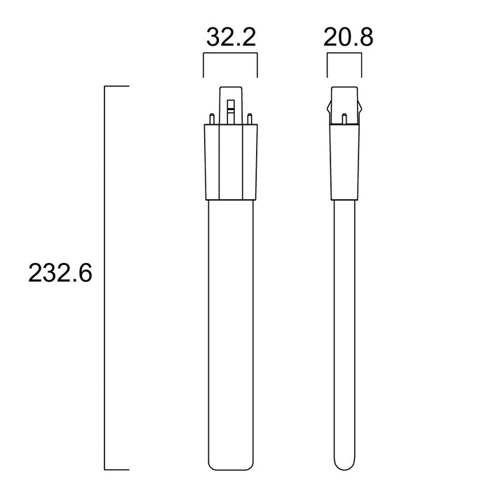 6W, 660lm, ToLEDo Lynx S, G23, 2-Pin, 4000K, 32x232mm, LED Socket lamp Sylvania