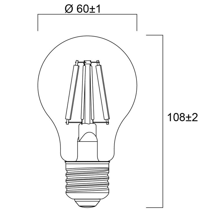 4W, 840lm, ToLEDo Platinum Retro GLS, E27, 60x108mm, Bright LED lamp Sylvania