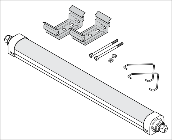 21/33W, 2600/3960lm, Damp Proof Compact GEN 2, IP66, 1200mm, Through-wired LED Industrial luminaire LEDVANCE