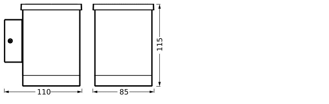 0.5W, 50lm, IP44, IK03, Endura Style Solar Quadro Wall DG BLACK, Ulkovalaisin LEDVANCE