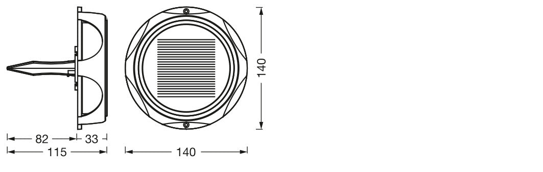 1.2W, 60lm, IP65, IK03, Endura Style Utili Round Wall and Ground DARK GRAY, Ulkovalaisin LEDVANCE