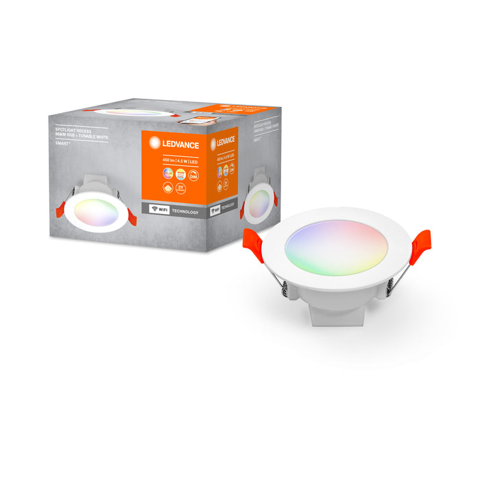 4,5W, 300lm, SMART+ Wifi Spotlight Recess 110° RGB + Tunable White, 48x86mm, 3000-6500K, älyalasvalo Ledvance