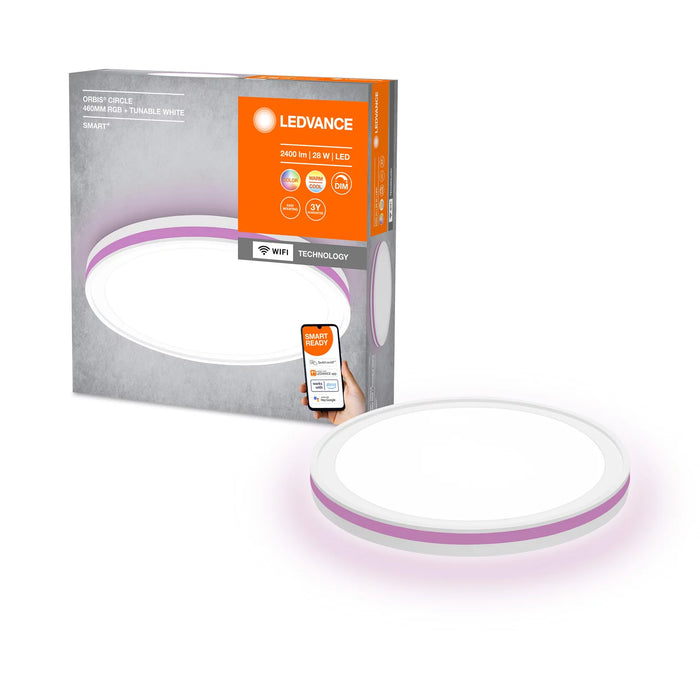 28W, 2400lm, Smart+ Wifi Orbis Circle 460mm RGB + TW LED Älykattovalaisin LEDVANCE