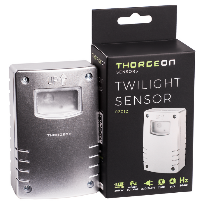 Twilight switch with automatic control MAX 1200W IP44 Silver THORGEON