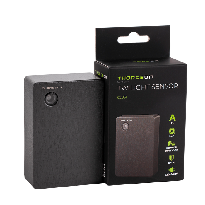 Twilight switch with automatic control MAX 300W IP44 Anthracite THORGEON