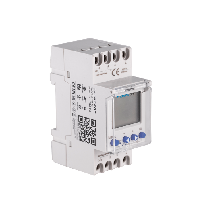 DIN rail mounted digital timer switch 2-channel THORGEON