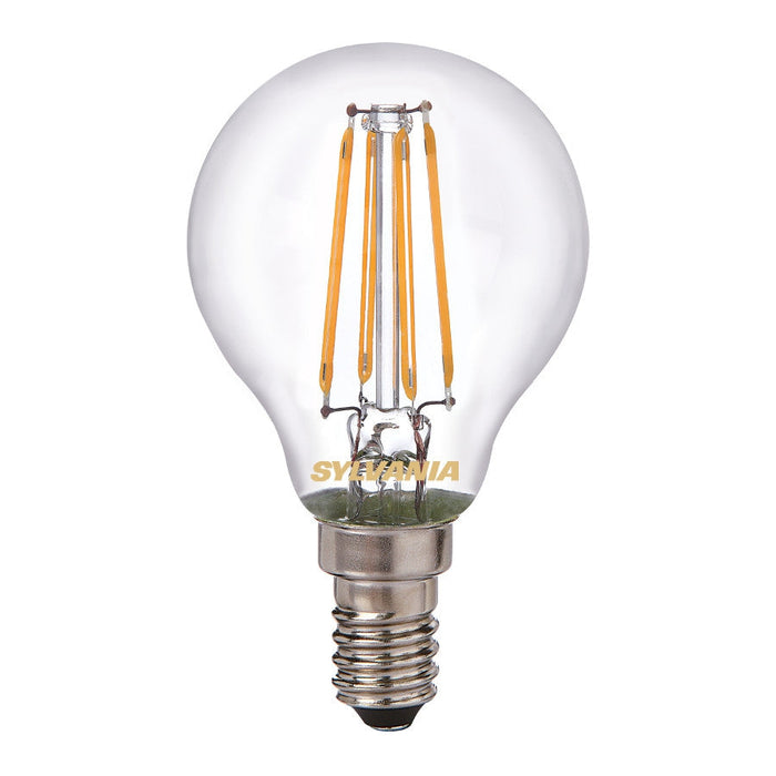 4.5W, 470lm, ToLEDo Retro Ball, G45, E14, 2700K, 45x80mm, DIM, Clear, LED Lamp Sylvania