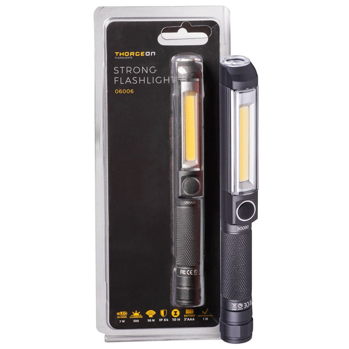 7W, 500lm, Strong Flashlight IPX4, 3xAAA (Not included), LED Flashlight THORGEON