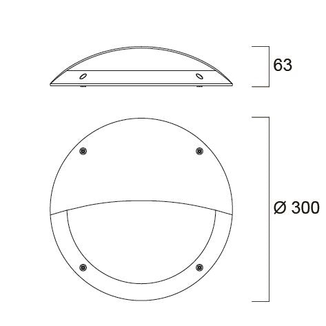 Start Surface 300mm White and Black Protective cap Sylvania