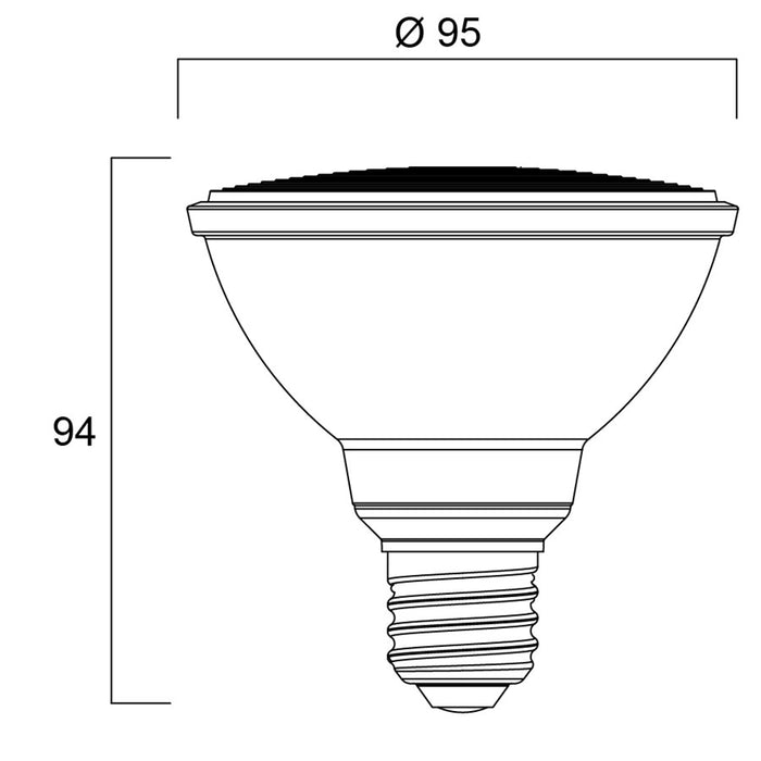 11W, 830lm, RefLED Retro PAR30, E27, 36°, DIM, 95x94mm, LED lamp Sylvania