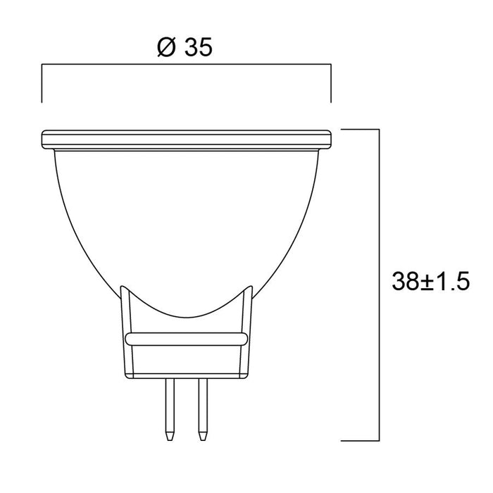 4W, 345lm, RefLED Retro MR11, GU4, 36°, 12V, 35x38mm, LED lamp Sylvania