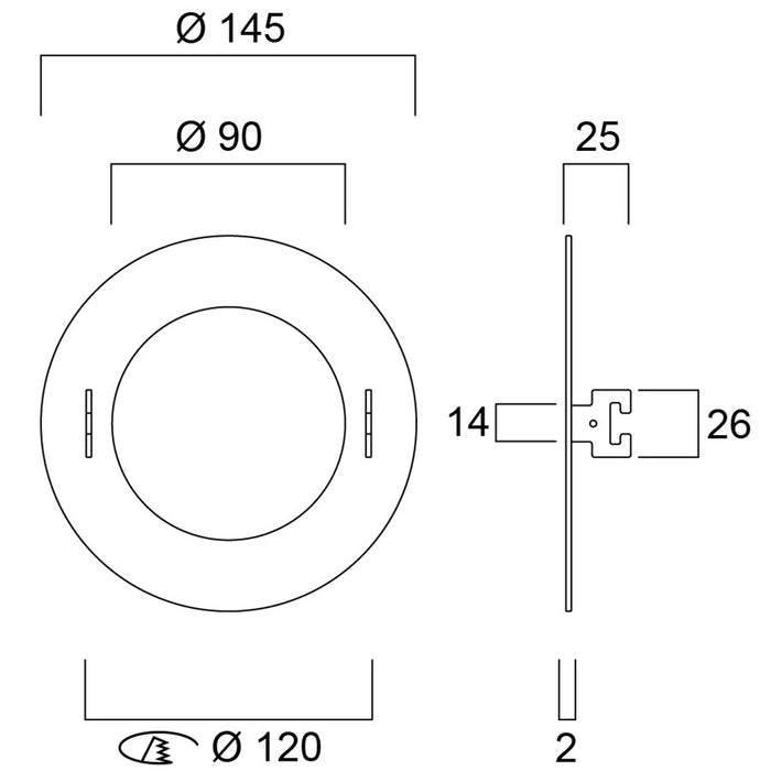 Fitting frame for downlight RAL9003 white Sylvania