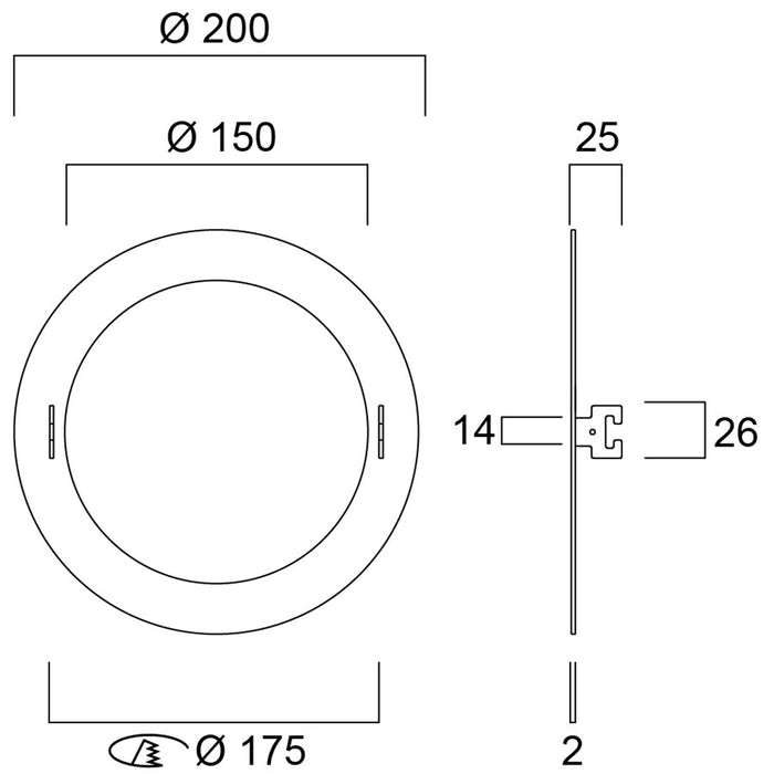 Fitting frame for downlight RAL9003 white Sylvania