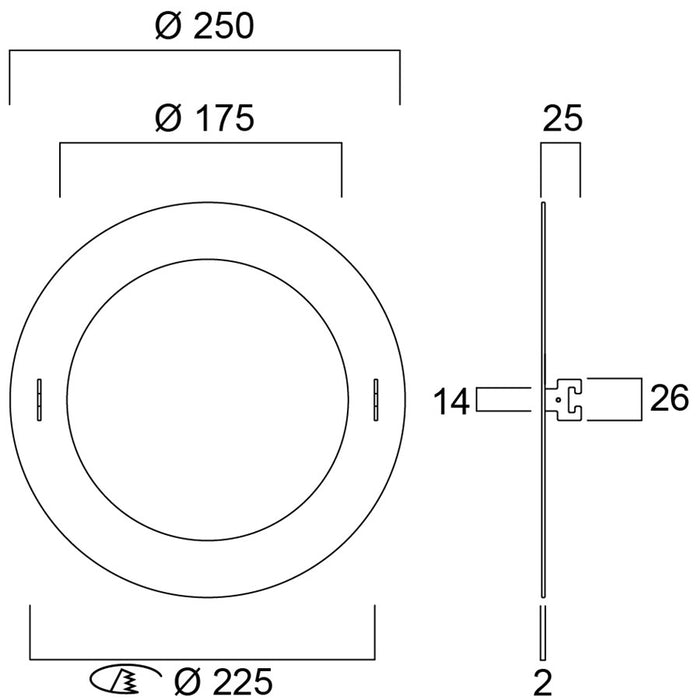 Fitting frame for downlight RAL9003 white Sylvania