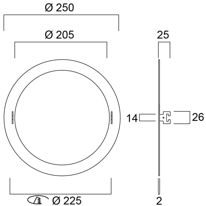 Fitting frame for downlight RAL9003 white Sylvania