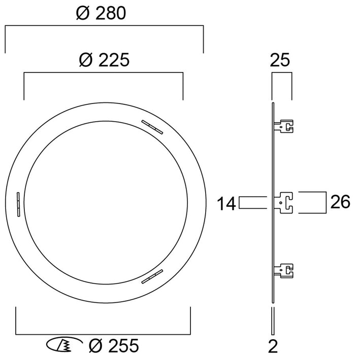 Fitting frame for downlight RAL9003 white Sylvania