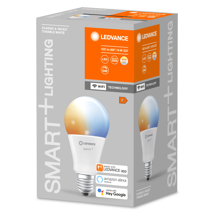 14W, 1521lm Smart+ WiFi Tunable, A100, E27 smart standard lamp LEDVANCE