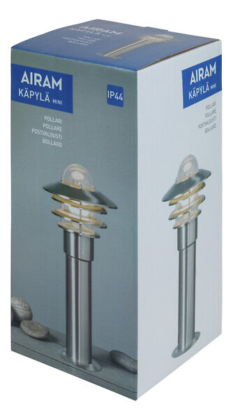 Käpylä Bollard IP44, E27, IK02, Ø 221x450 mm, Yard circuit lamp Airam