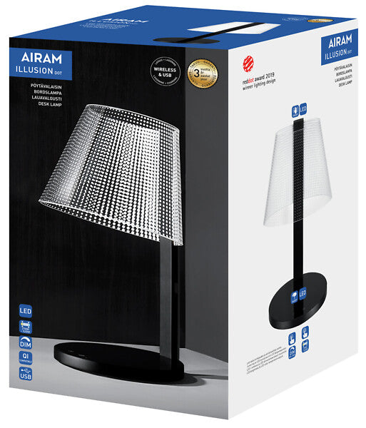 9W, 380lm Illusion Dot, 2700-5200K, Dimmable LED Workstation lamp Airam 