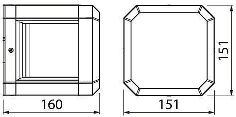 13W, 1100lm, Flen Beam IP44, 3000K Anthracite Led wall light outside Airam